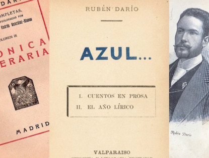Detalles de algunas primeras ediciones de la obra de Rubén Darío.