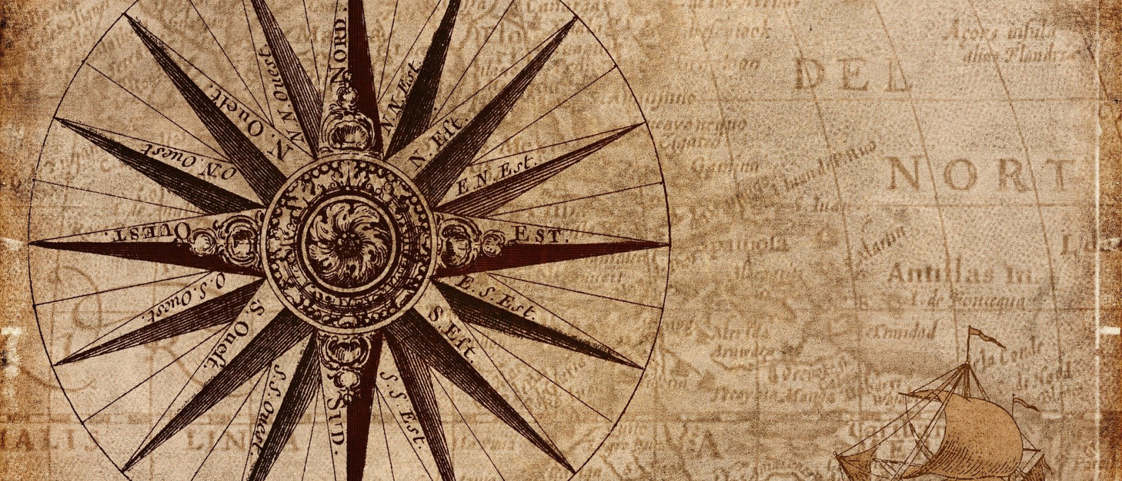 Mapa de navegación y brújula (foto: Pixabay)