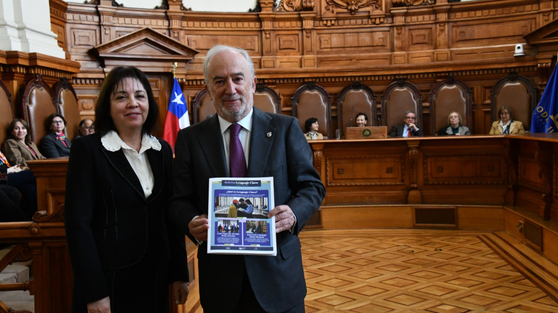 El director de la RAE, en la Reunión preparatoria de la II Convención de la Red Panhispánica de Lenguaje Claro y Accesible. Fotografía: Poder Judicial Chile