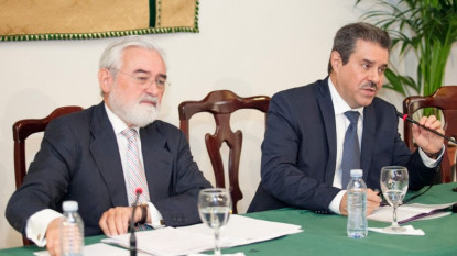 El presidente y el secretario general de la ASALE en la reunión.