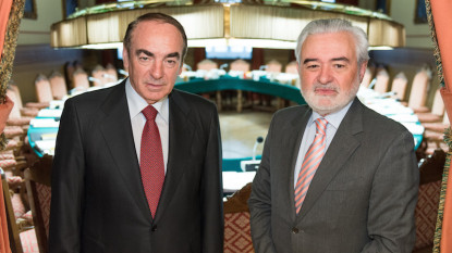 José Antonio Villasante y Darío Villanueva, firmantes del acuerdo.