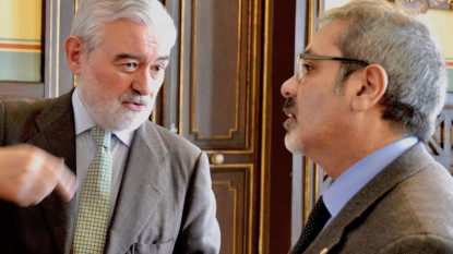 El director de la RAE y el ministro de Cultura de Paraguay.