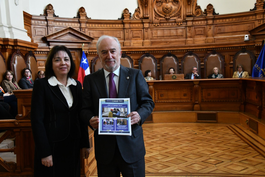 El director de la RAE, en la Reunión preparatoria de la II Convención de la Red Panhispánica de Lenguaje Claro y Accesible. Fotografía: Poder Judicial Chile